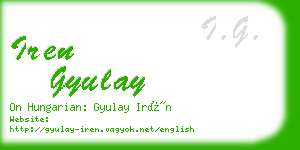 iren gyulay business card